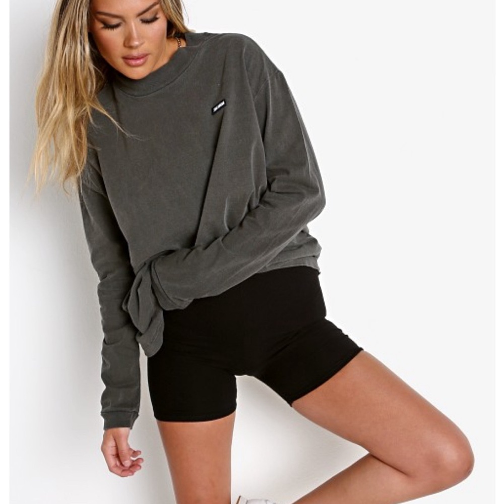Joah Brown Classic Oversized Long Sleeve Washed Black
